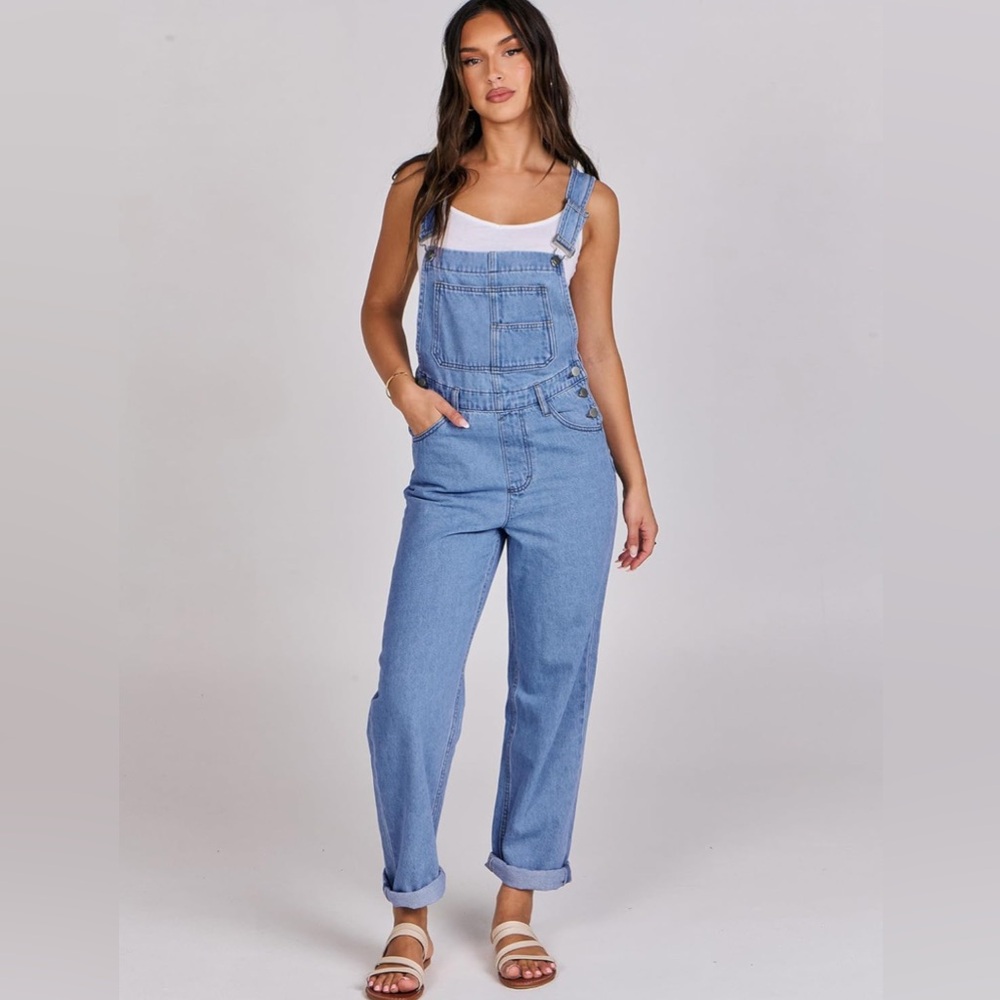 ANRABESS Loose Fit Denim Adjustable Strap Jean Jumpsuit Bib 2025 Casualwork - Picture 5 of 8